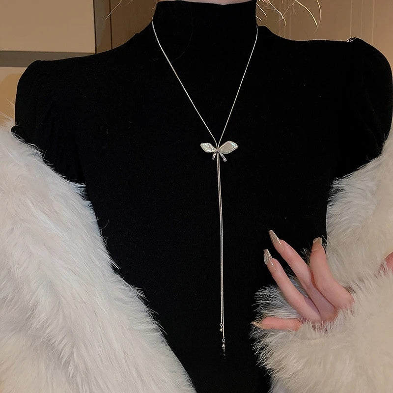 Minimalist Geometric Double Layer Necklace with Adjustable Chain