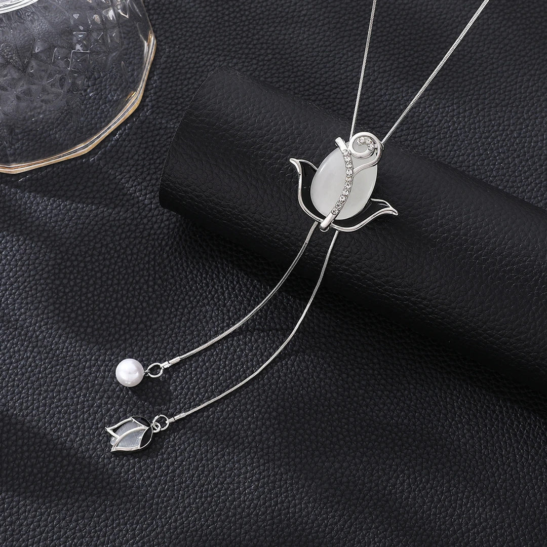 Minimalist Geometric Double Layer Necklace with Adjustable Chain