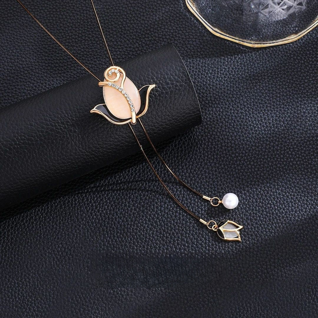 Minimalist Geometric Double Layer Necklace with Adjustable Chain
