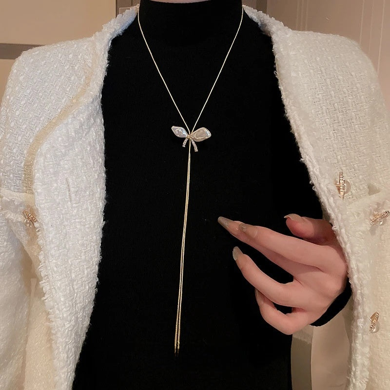 Minimalist Geometric Double Layer Necklace with Adjustable Chain