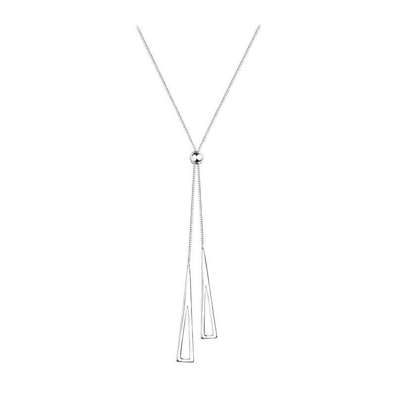Minimalist Geometric Double Layer Necklace with Adjustable Chain